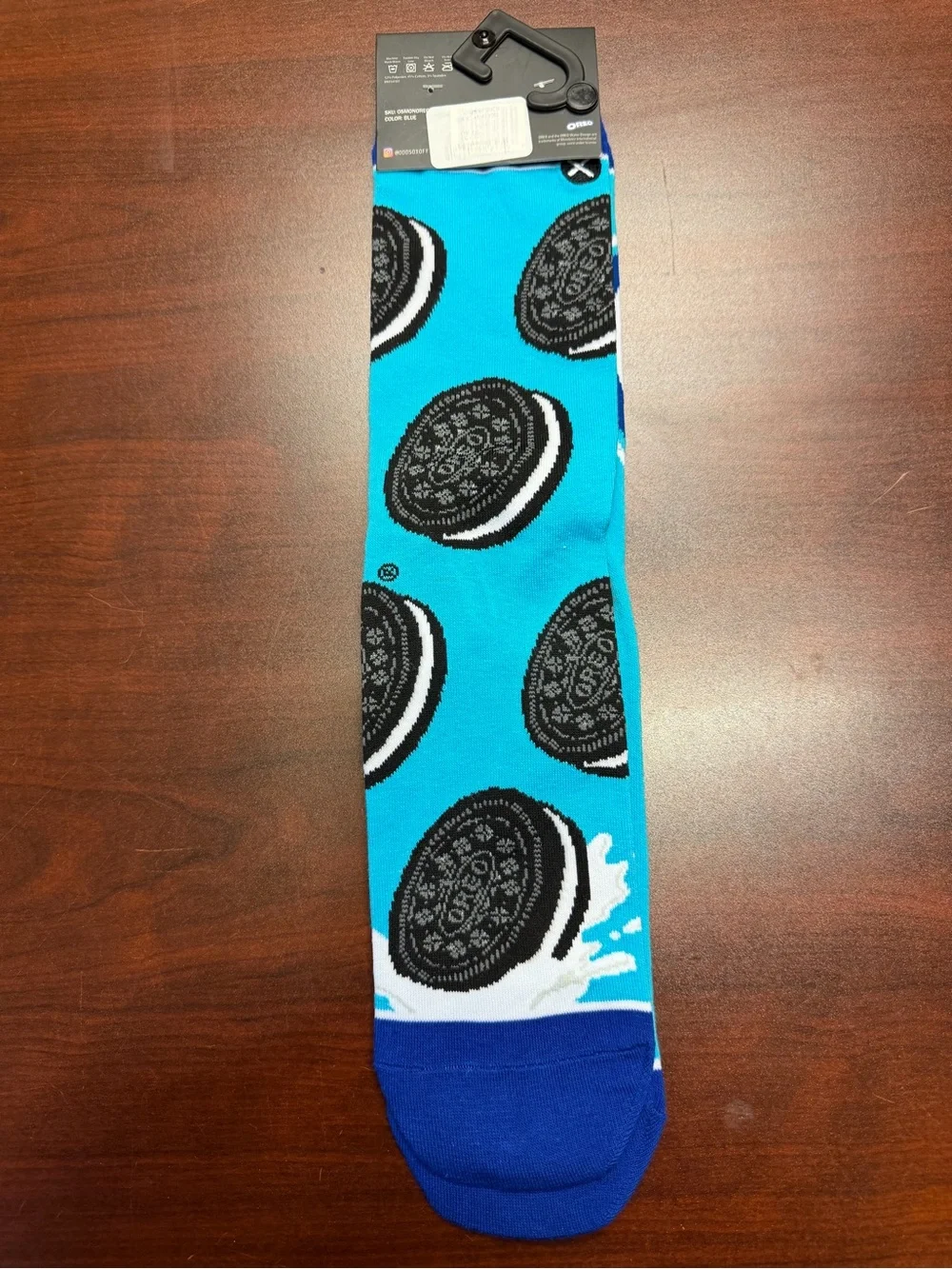 ODD SOX Oreo Cookies Crew Socks Blue Unisex Shoe Size 6-12 NWT